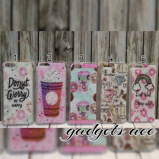 Case Softcase Silikon Lucu Girly Gliter Donuts for Oppo F5