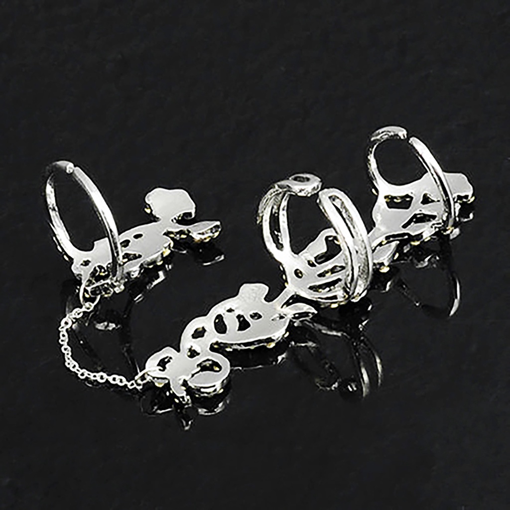 Hu Hu Hu Hu Hu Alat Bantu Pasang Kacamata♡ Cincin Rantai Adjustable Motif Bunga Untuk Wanita
