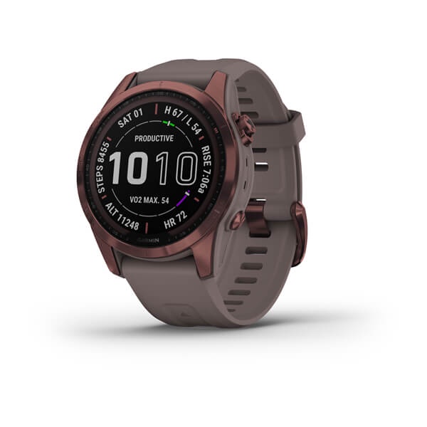 Garmin Fenix 7S Sapphire Solar - Dark Bronze Titanium Garansi Resmi TAM 2 Tahun