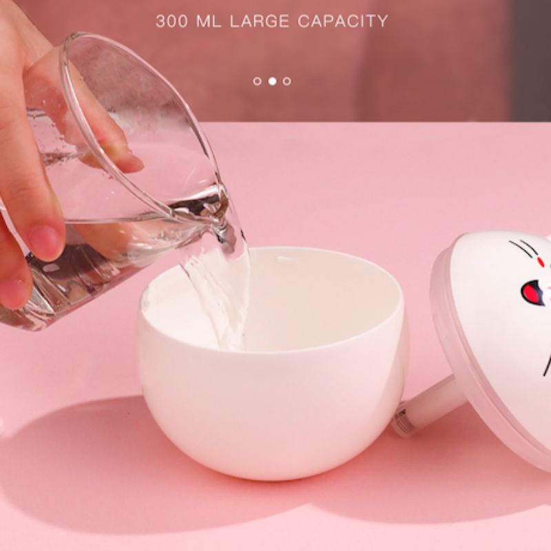 Humidifier Original Pelembab Pewangi Udara Ruangan Kamar Purifier Diffuser Portable lampu 7 warna Motif Karakter Kucing Terapi Essential oil uap-4