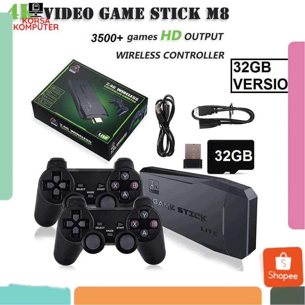 Game Jadul Retro Game Console Stick 4K UHD 3500 Game M8 - Retro Game Console Stick 4K UHD - Game Jad