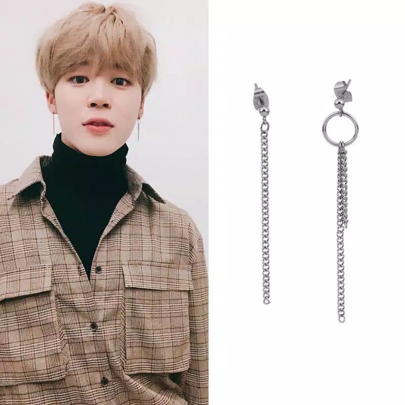 1 pasang Anting Tusuk Motif kpop BTS Bangtan Boys jimin /Anting pria wanita/Anting KOREA