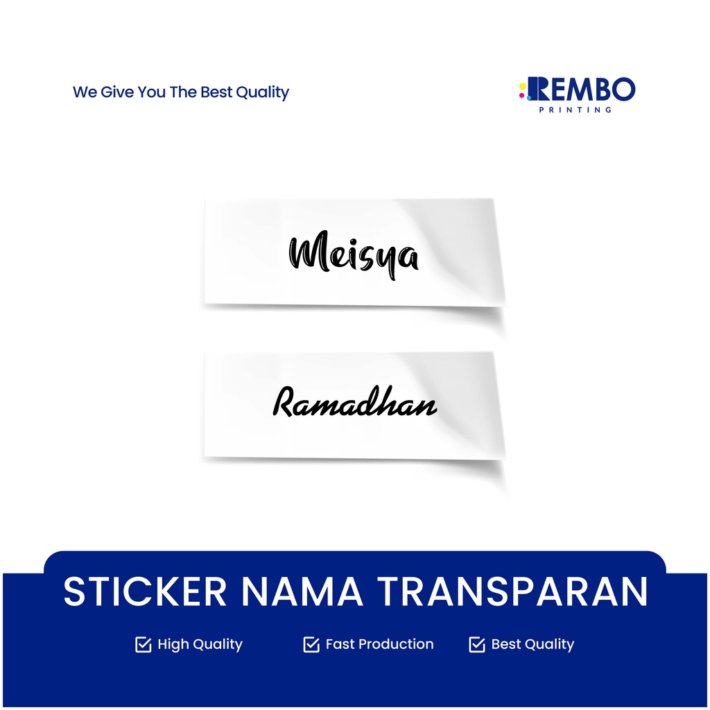 Cetak Sticker Nama Transparan - Label Nama - Sticker Nama - Sticker Nama Pernikahan