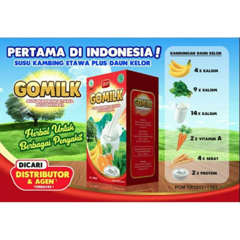 

Go Milk Susu Kambing Ettawa/Susu GoMilk/Susu kambing etawa herbal/ Susu Herbal dengan daun kelor