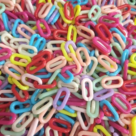 MOTE RANTAI PLASTIK PELANGI / MANIK RANTAI STRAP MASKER / MOTE RANTAI / MANIK RANTAI / MOTE MASKER