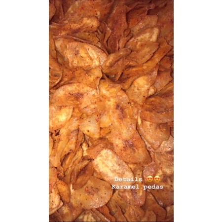 

keripik pisang caramel pedas