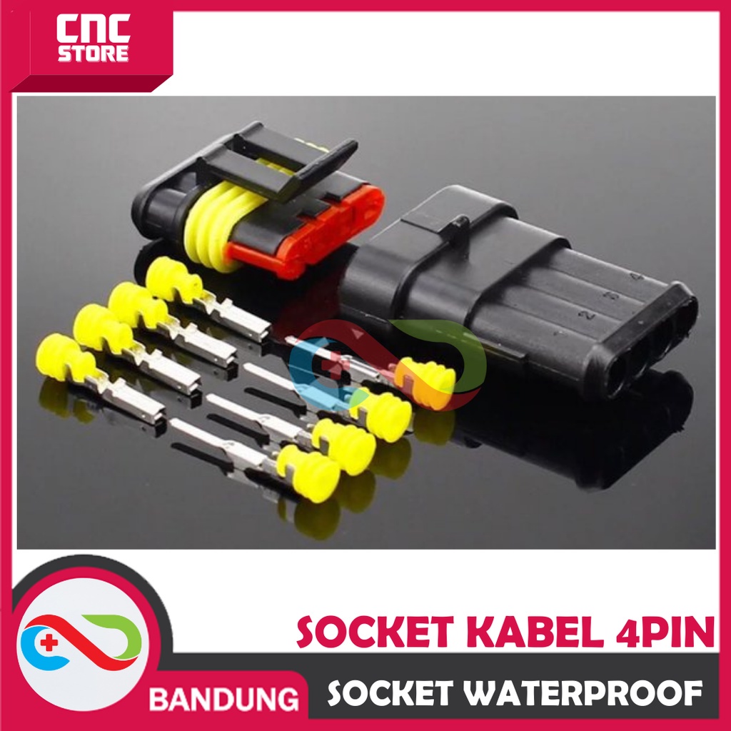 SOKET KONEKTOR KABEL ANTI AIR SOCKET WATERPROOF 4PIN