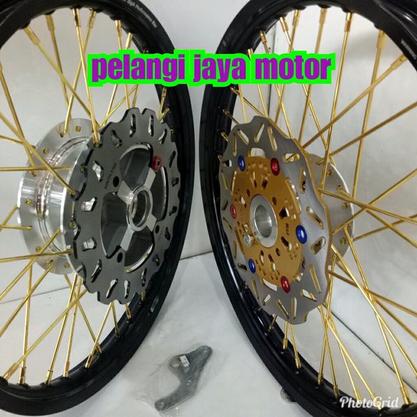 Barang sepaket velg tdr.tromol.jari.cakram bonus stell jari motor ninja SS ninja RR Kualitas