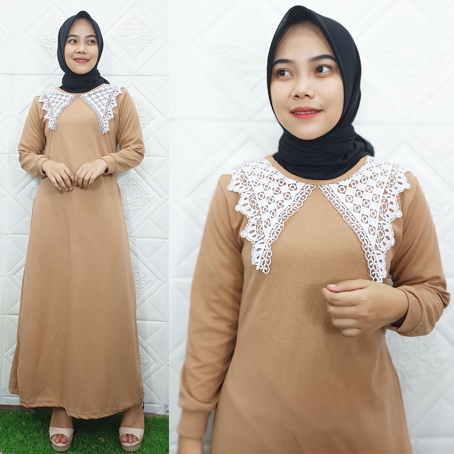 MAYRA SERUTY GAMIS RENDA KERAH MIDI DRESS GL FASHION