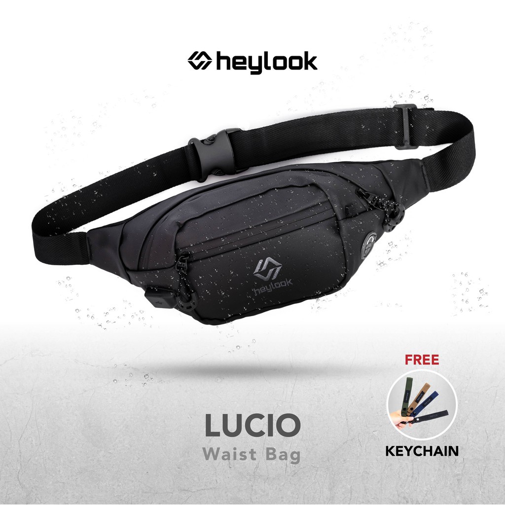 [BISA COD] TAS SELEMPANG PRIA WATERPROOF TAS PRIA LUCIO TAS SLEMPANG WAIST BAG PRIA ANTI AIR