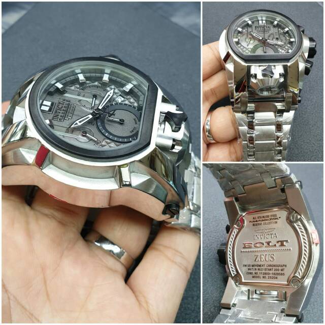 Jam tangan pria INVICTA BOLT ZEUS 2TIME SILVER GRADE PREMIUM AAA+
