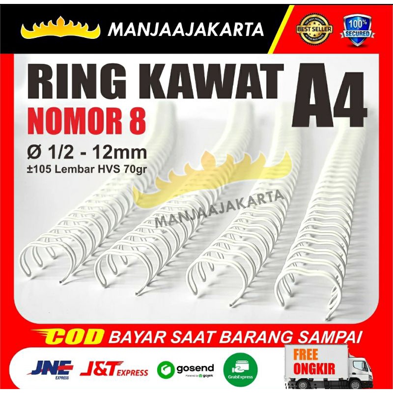 

Spiral Kawat A4 1/2 putih Ring Kawat Nomor 8 Spiral Kawat Jilid Buku Ring Kawat pitch 3 : 1 jilid Spiral Kawat Jilid Kalender Meja Double wire kalender duduk murah
