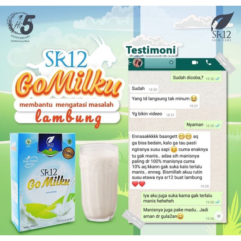 Go Milku SR12 - Susu Lambung Dewasa - Susu Lambung Kronis - Susu Kambing Etawa Murni