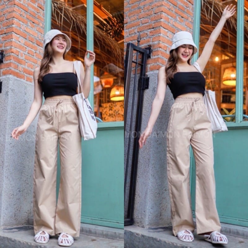 Tq88indonesia Celana Panjang Wanita / Julesa CREPE Pant / Celana Santai Cewek / Celana Panjang Polos