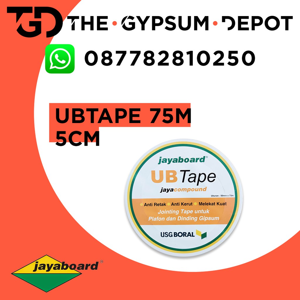 

Jayaboard UBTape 75m 5cm / Paper Tape / Plakban Gipsum / UB Tape