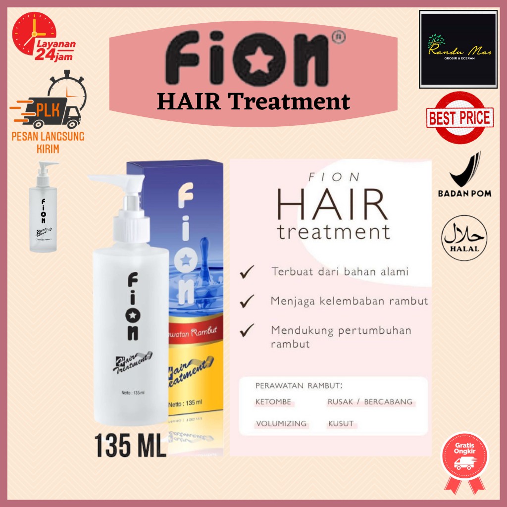 FION Hair Treatment Serum Perawatan Rambut 135ml Vitamin BPOM Halal Pelebat Rambut Original Ori