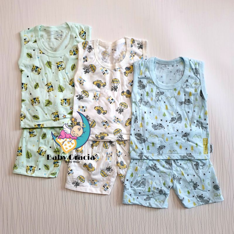 Paket 3 Singlet Anak 0 - 12 Bulan Motif Random