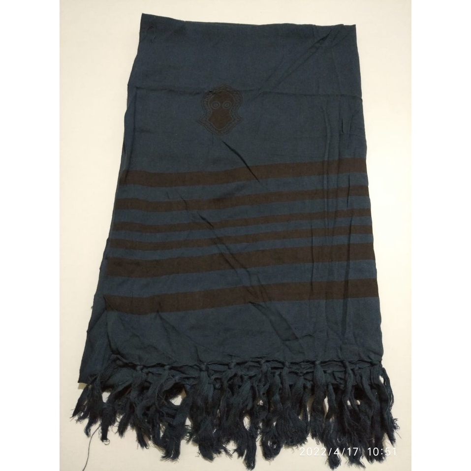 H2. surban terumpah. surban rayon. surban motif garis kualitas premium ukuran 125cm X 210cm-ABU GELAP