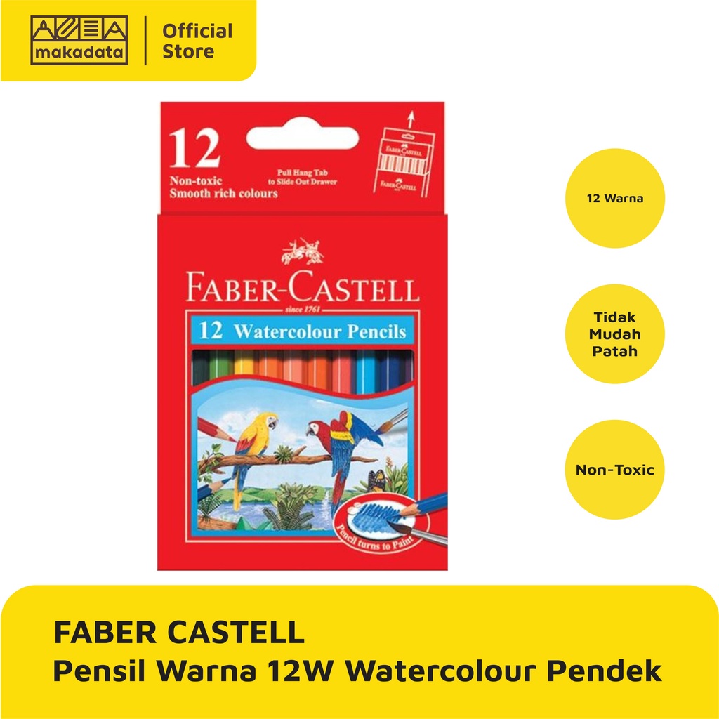 PENSIL WARNA FABER CASTELL 12 WARNA WATERCOLOUR MINI MURAH