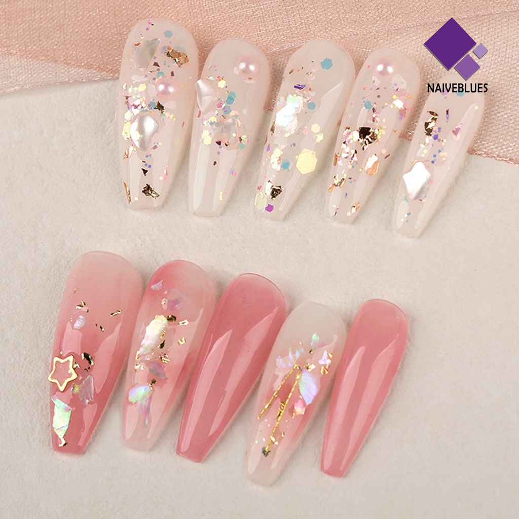 Naiveblue 1 Kotak Payet Kuku Ultra Tipis Efek Visual Berkilau Untuk Nail Art DIY