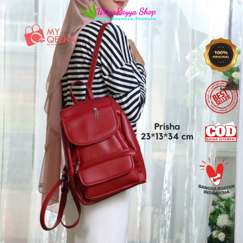 Tas Ransel Wanita PRISHA My Qeena by Kirana Stuff Bahan Kulit