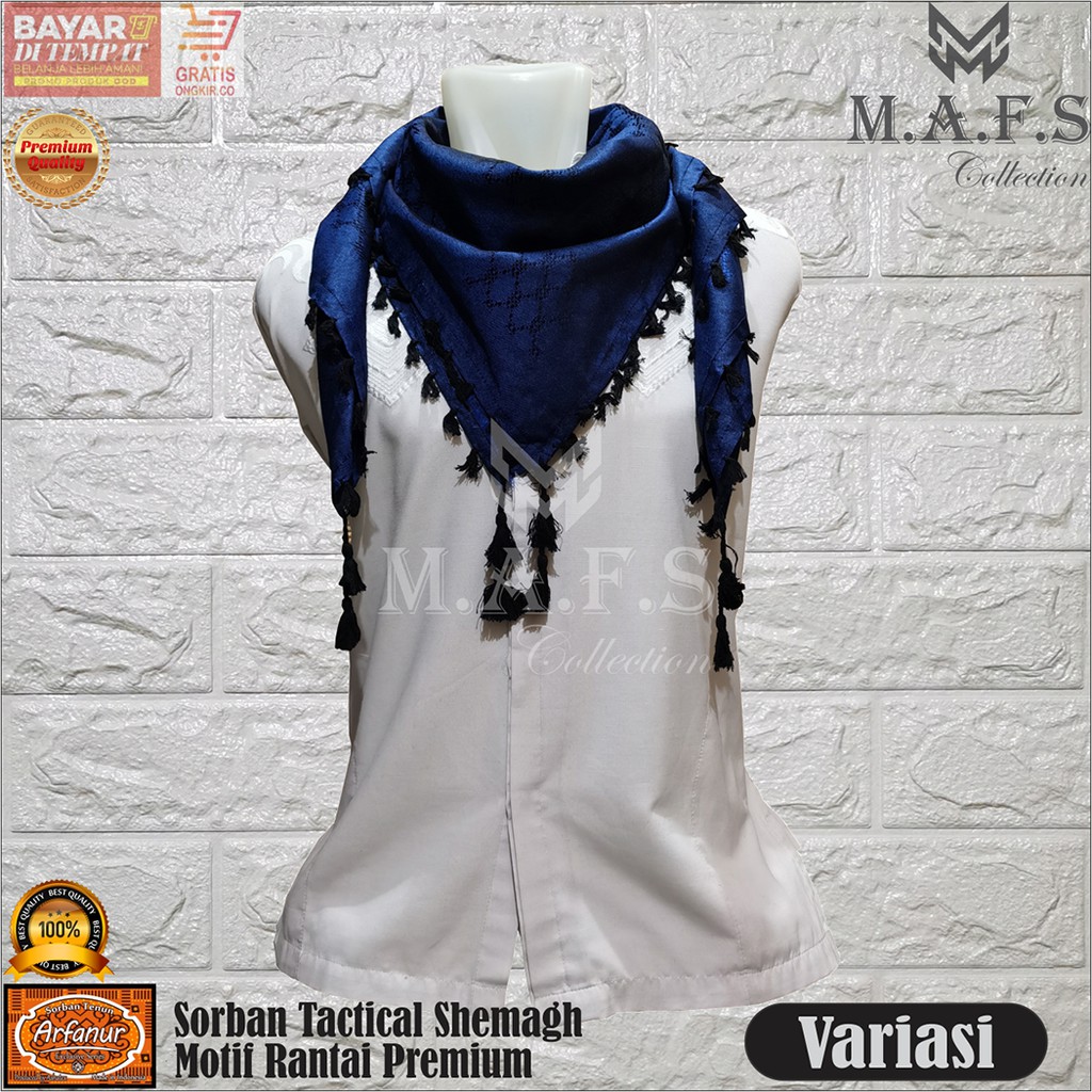 Sorban Shemagh Arab Motif Rantai Full Warna