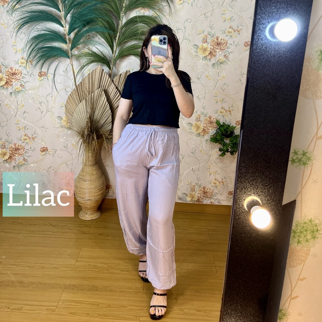 NCDY DAILY PANTS CELANA JOGER PANJANG JOGGER WANITA RAYON JUMBO CELANA SANTAI CELANA PANJANG UNIQLO CELANA KULOT WANITA KEKINIAN CELANA SANTAI RAYON PREMIUM DAILY WEAR SET KAOS POLOS CROP TEE CROP TOP TERMURAH DISKON BISA COD BEST SELLER CELANA JUMBO-Pants Lilac