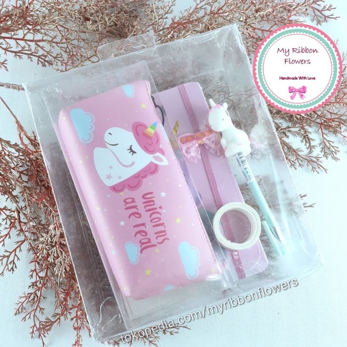 

(TERLARIS) Diary Stationary Unicorn Set Box Isi 4 Hadiah Kado Anak Ulang Tahun
