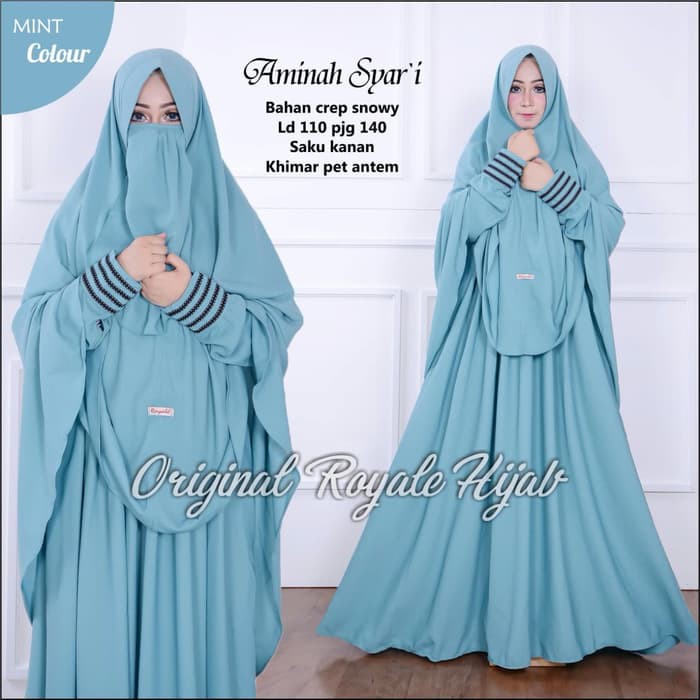 Gamis Aminah Set Syar'i Ori Royale Longdress Maxi