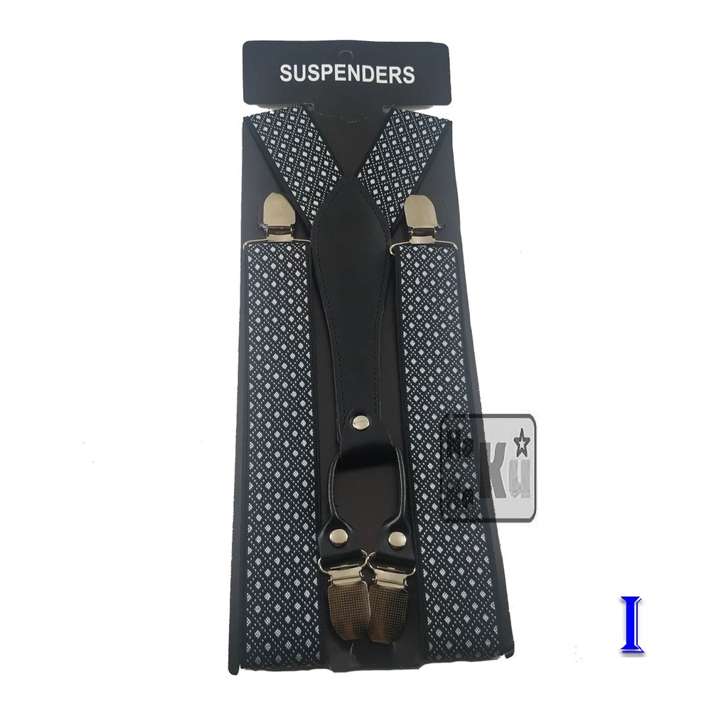 Suspender / Tali Baju Jojon Motif Bentuk Y Lebar 3,5 cm dgn 4 Jepitan