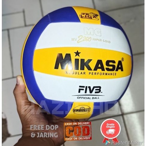 Bola Voli Mikasa Premium Murah ( Bonus Dop dan Jaring )
