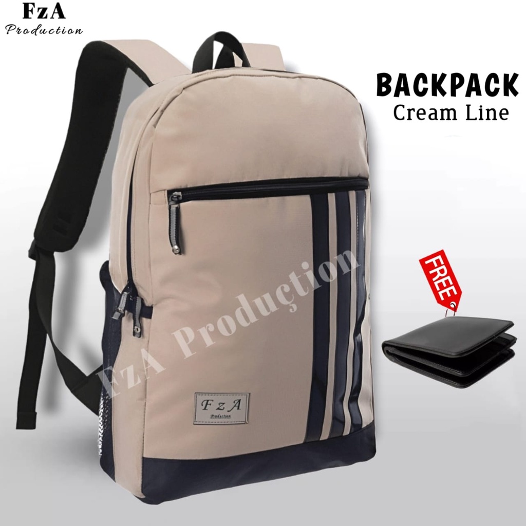 Tas Ransel Punggung Distro Casual Pria Wanita / Tas Ransel Laptop Original - FzA Gratis Dompet BUY 1 GET 1