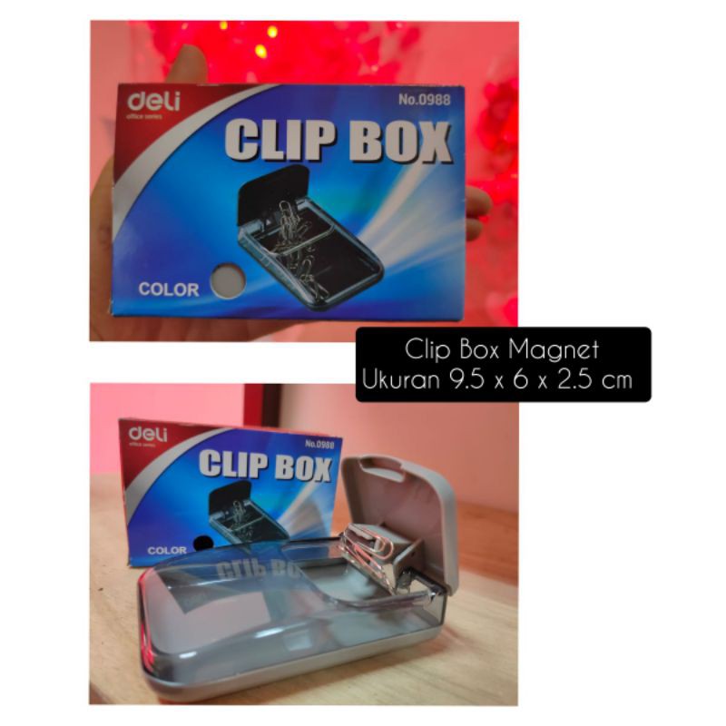 

clip box magnetic tempat Klip magnet deli ( tempat simpan klip otomatis tarik saat dibuka) anti tumpah