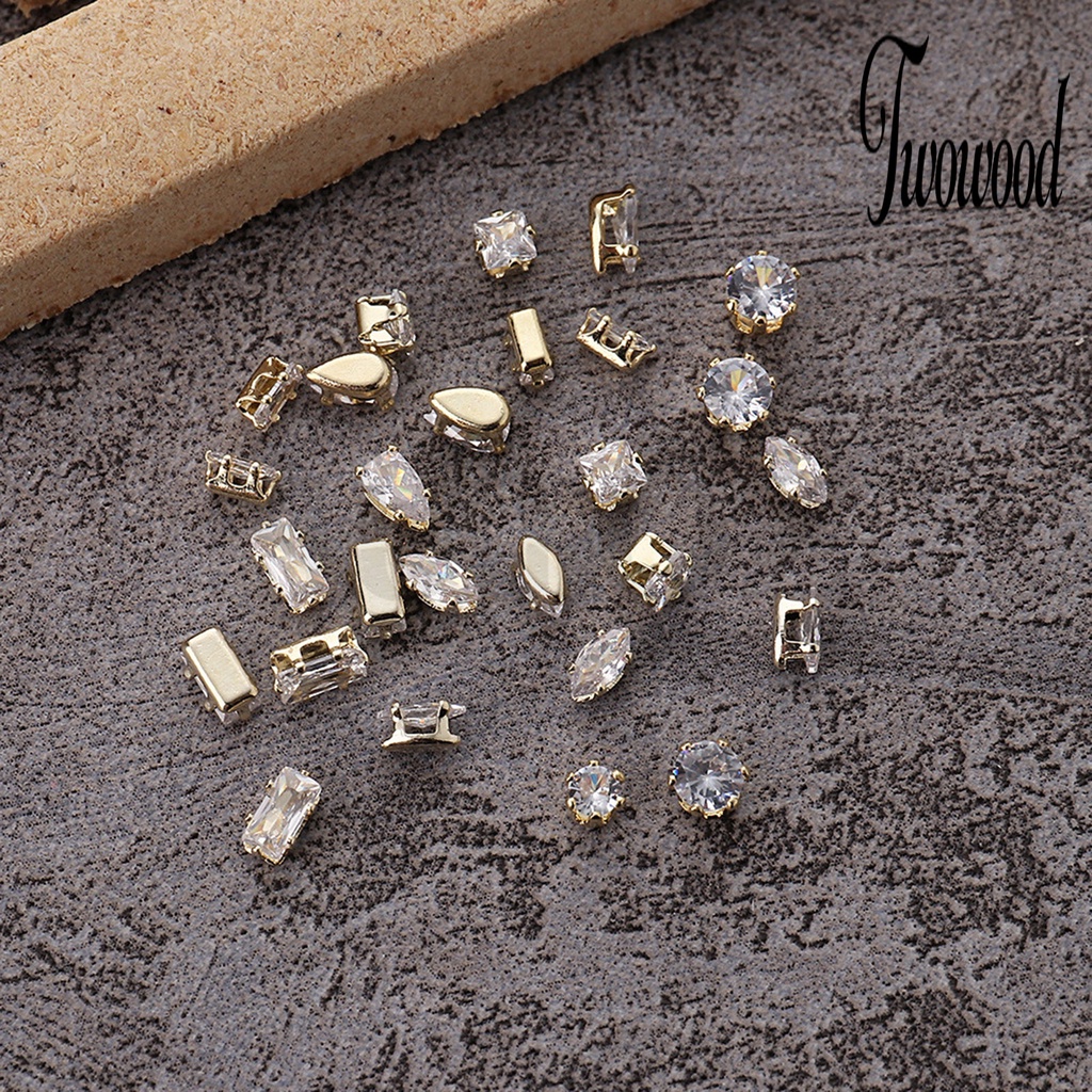 1 Set Ornamen Kuku 3D Bahan Metal Tahan Karat Untuk Manicure Charms