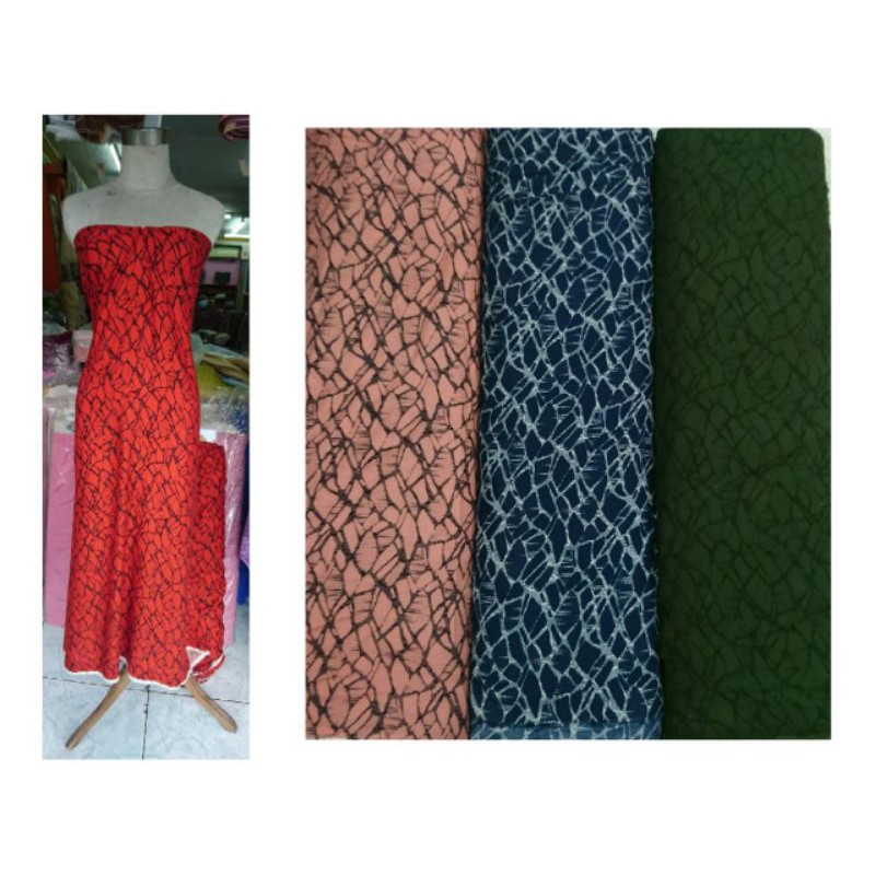 kain rayon motif abstrak