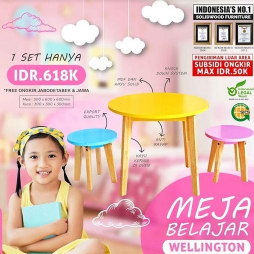 

Biofare - Meja Belajar Anak Wellington 2 Kursi F2C Minimalis Simple Keryamart