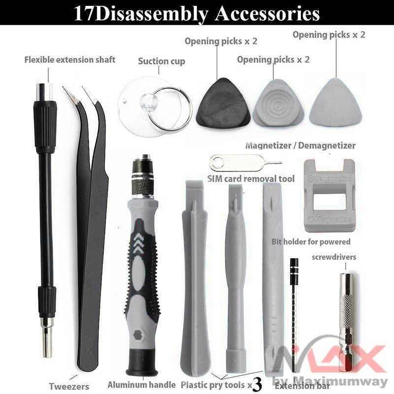 Taffware 115 in 1 Set lengkap alat reparasi HP dan Jam obeng lengkap alat buka casing HP Screwdriver Set Reparasi Smartphone Insulated 115 in 1 Screwdriver Set Screw Driver Bit Set Hexagon Magnetic Screwdriver Bits Kit Electronics PC Repair Hand Tool