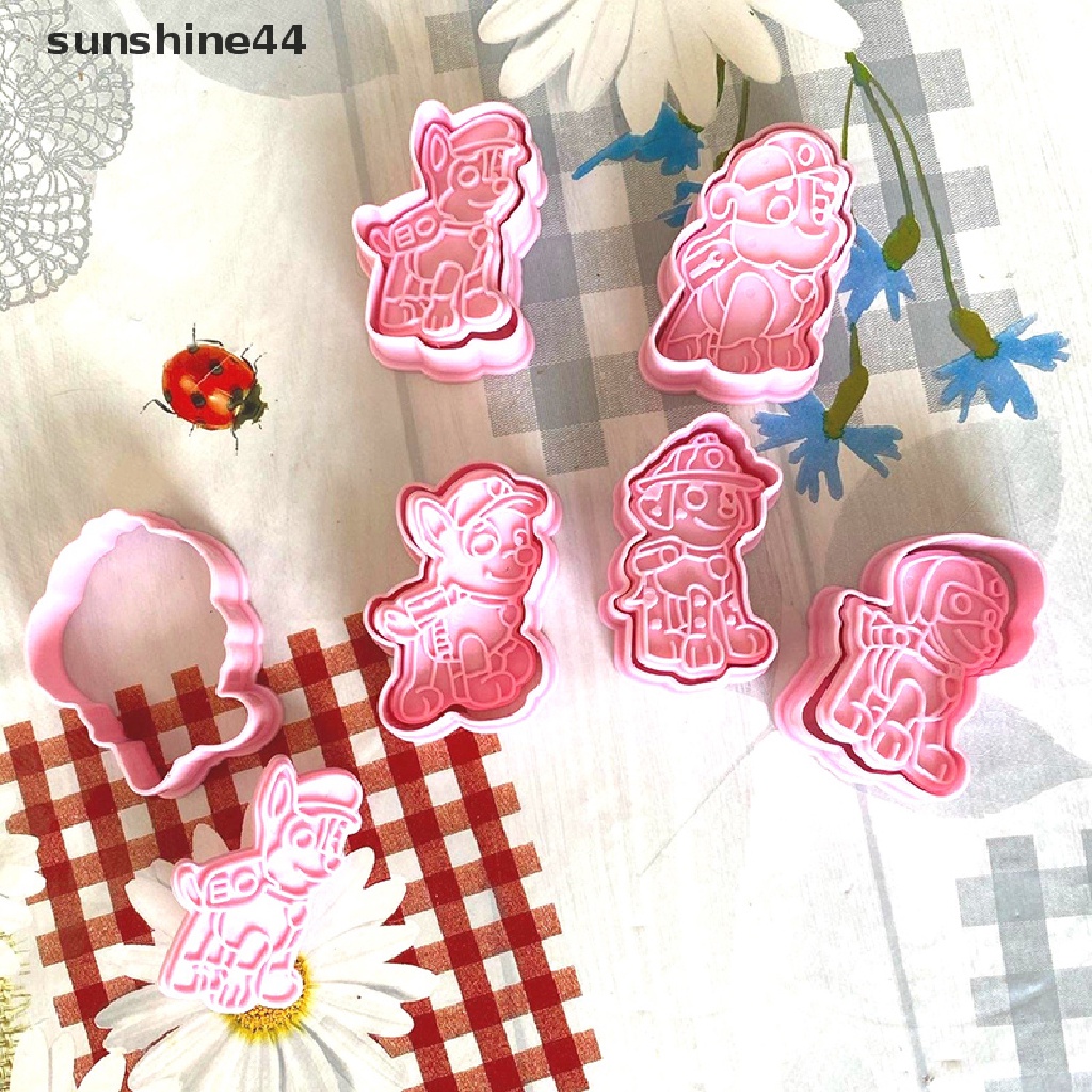 Sunshine 6pcs / Set Cetakan Kue / Biskuit Bentuk Kartun Anjing 3D DIY