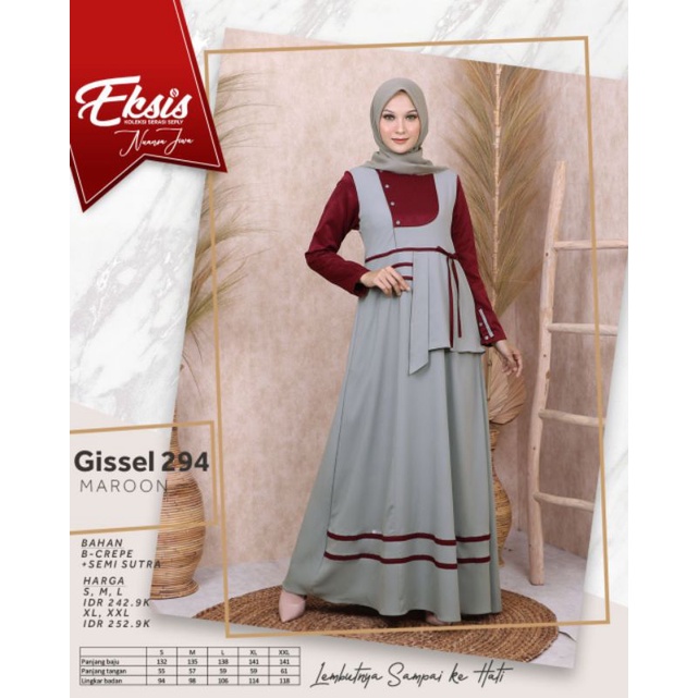 GAMIS MUSLIMAH SEPLY GISSEL 294 NAVY DAN MAROON