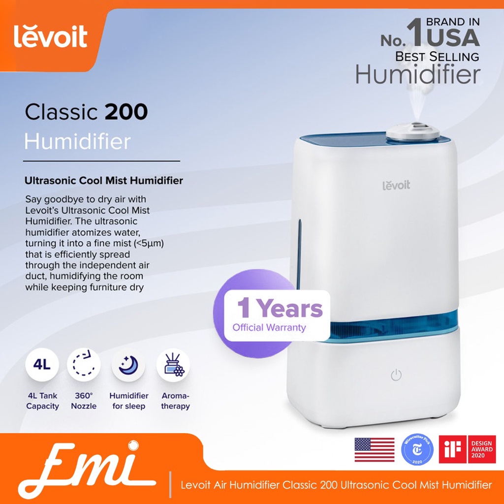 Levoit Air Humidifier Classic 200 Ultrasonic Cool Mist Humidifier