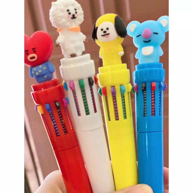 

Pena Multi Color PULPEN KPOP BTS BT21 10 Warna Warni Pena