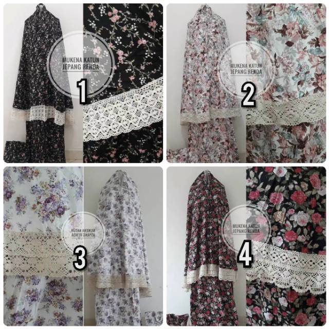Mukena katun jepang original renda