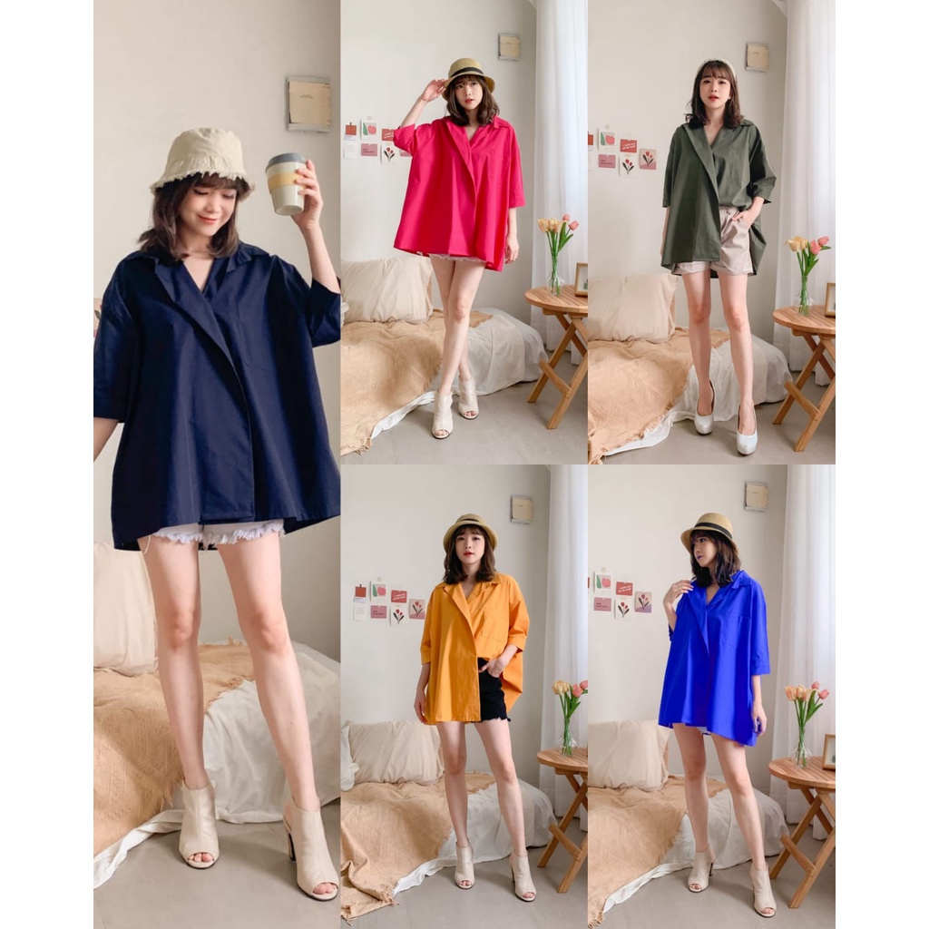 KEMEJA OVERSIZE LD130 KEMEJA LD130 KEMEJA POLOS LD130 KEMEJA WANITA OVERSIZED LD130