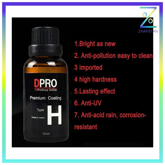 DPRO Premium Coating Crystal Liquid Hydrophobic Pelindung Bodi Mobil 9