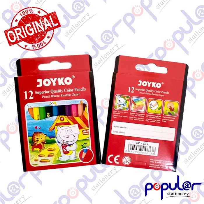 

Pensil Warna Pendek Joyko 12 Colour