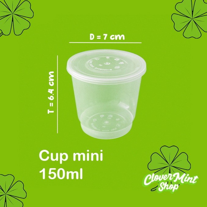 [Murah] Cup Puding 150 Ml (25Pcs)/Tempat Cake/Gelas Sambal/Cup Jelly Murah 74gTHYD