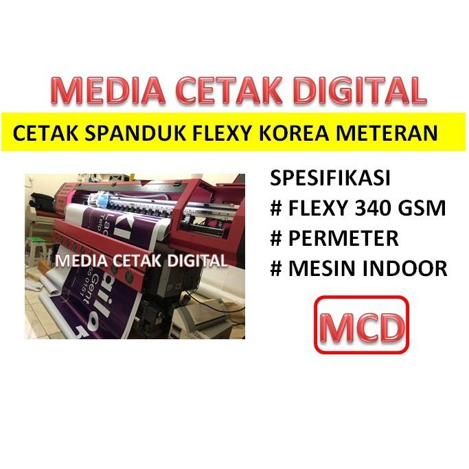 Spanduk Flexi Korea Per Meter Mesin Indoor Shopee Indonesia