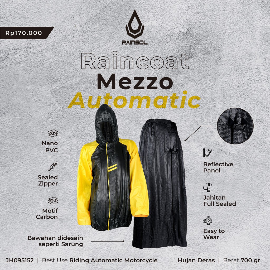 Raincoat Mezzo Automatic | Jas Hujan Khusus Motor Bebek/Matic