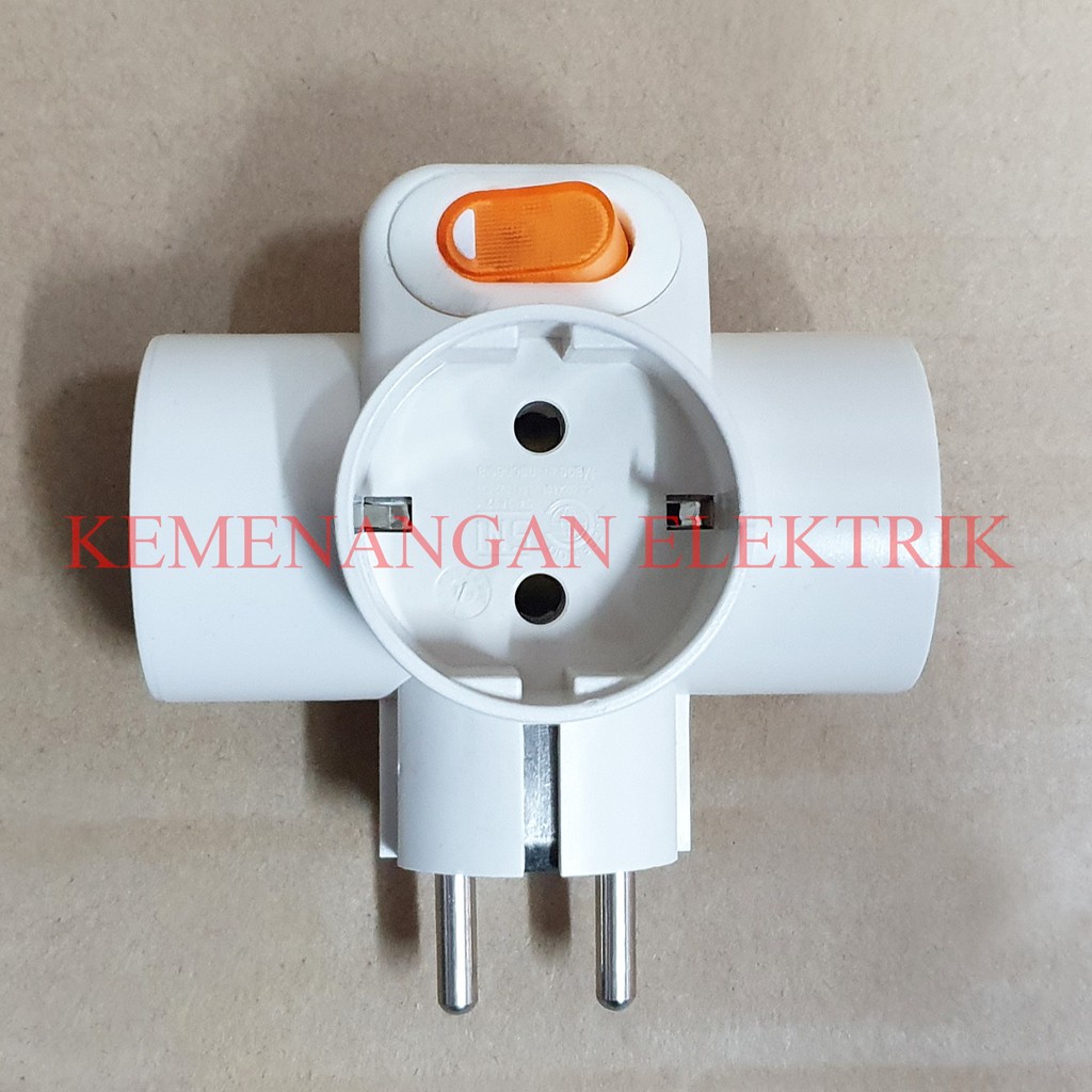 UTICON STEKER T ARDE + SAKLAR ON OFF SC-382 / STOP KONTAK 3 LUBANG