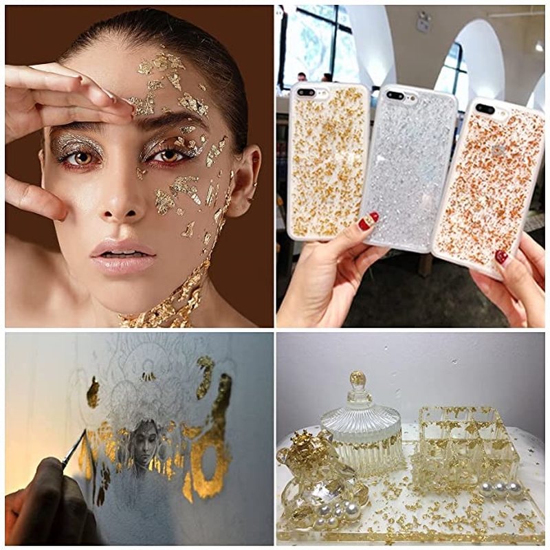 Serpihan Foil Emas Glitter Sequin Untuk Dekorasi Nail Art